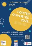 Journée Portes Ouvertes du Lycée Pré de Cordy à Sarlat ce Sam 12 mars 2022